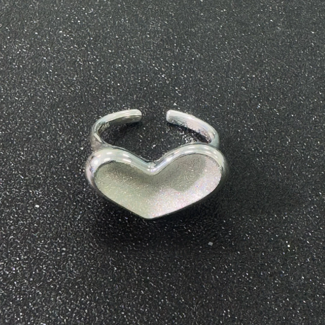 925银戒指 WBLH乌巴拉花新款炫光流沙爱心戒指