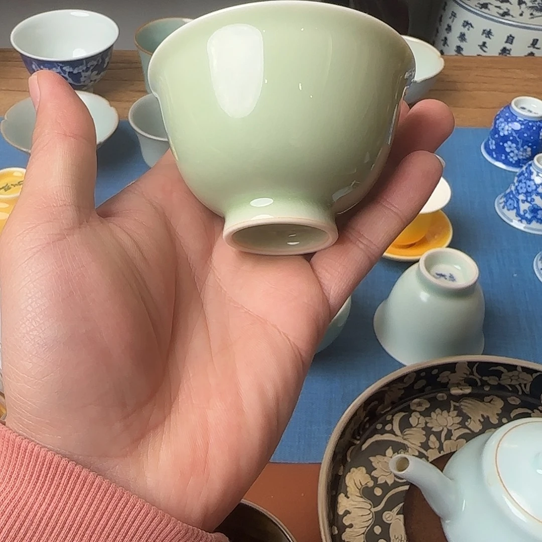 陶晓芳窑碧清釉玉明杯