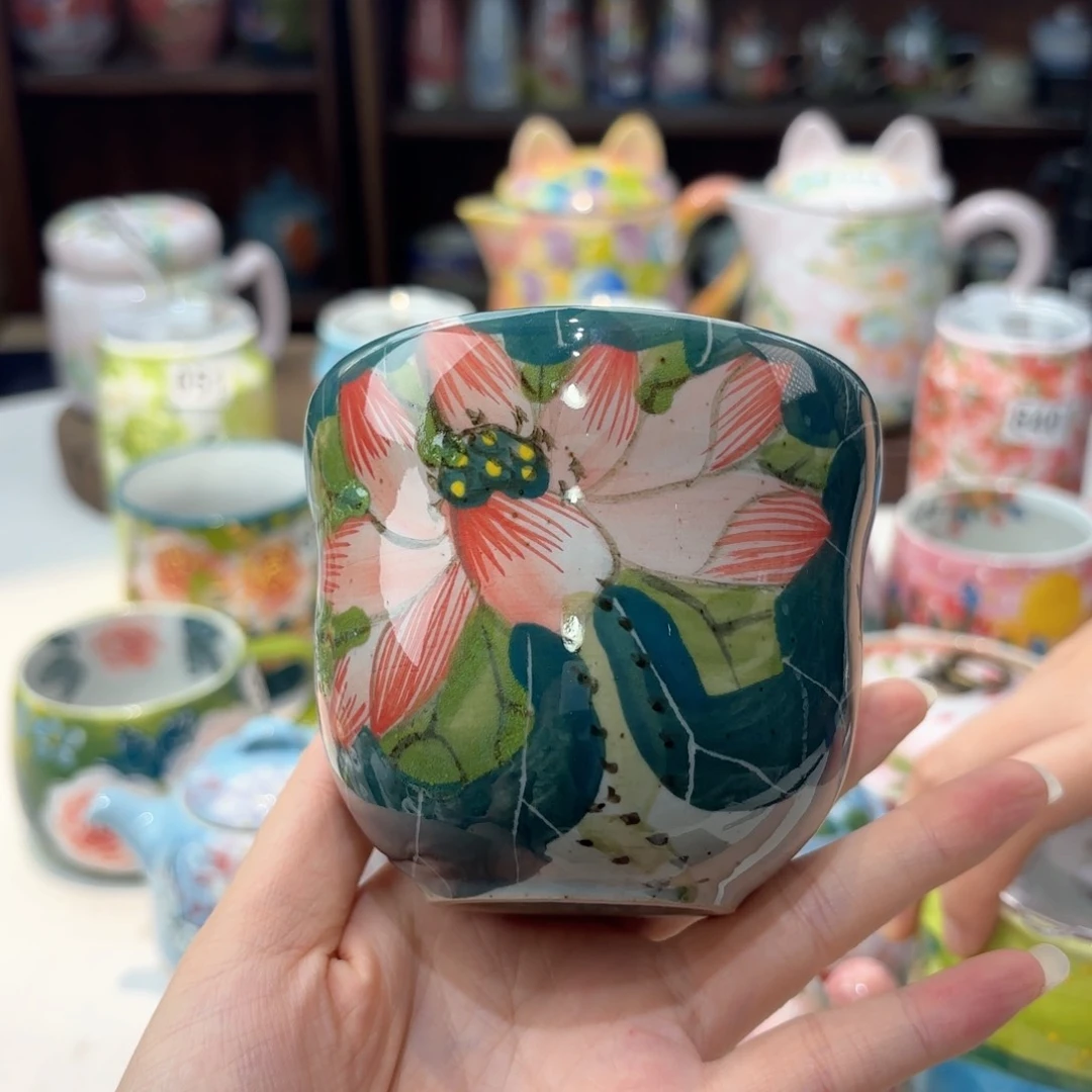 景德镇手绘高温釉下彩陶瓷茶具