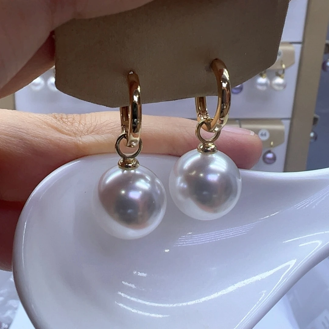 银S925镶嵌淡水珍珠耳饰