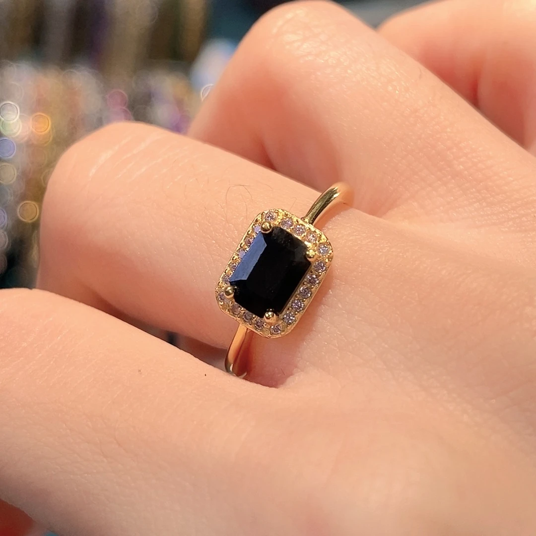 戒指蓝宝石银S925镶嵌天然蓝宝石福利款