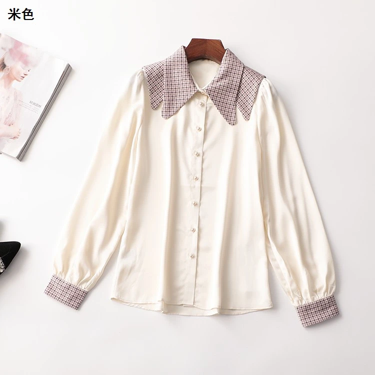 407812秋中长款长袖翻领衬衫