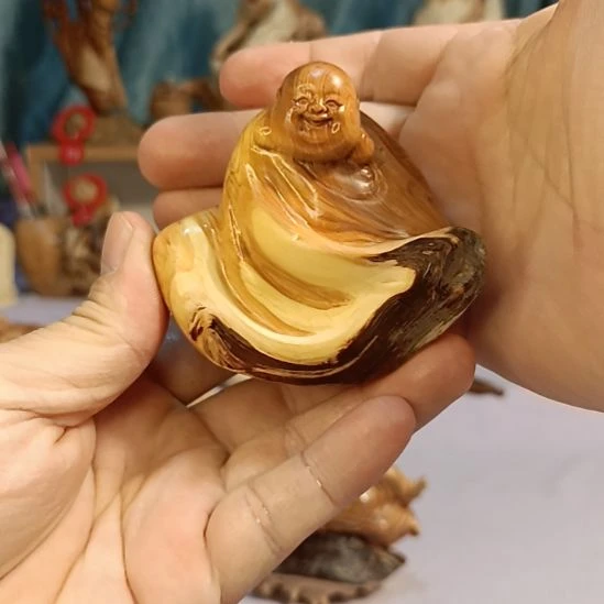 柏木（崖柏）太行崖柏笑佛手把件