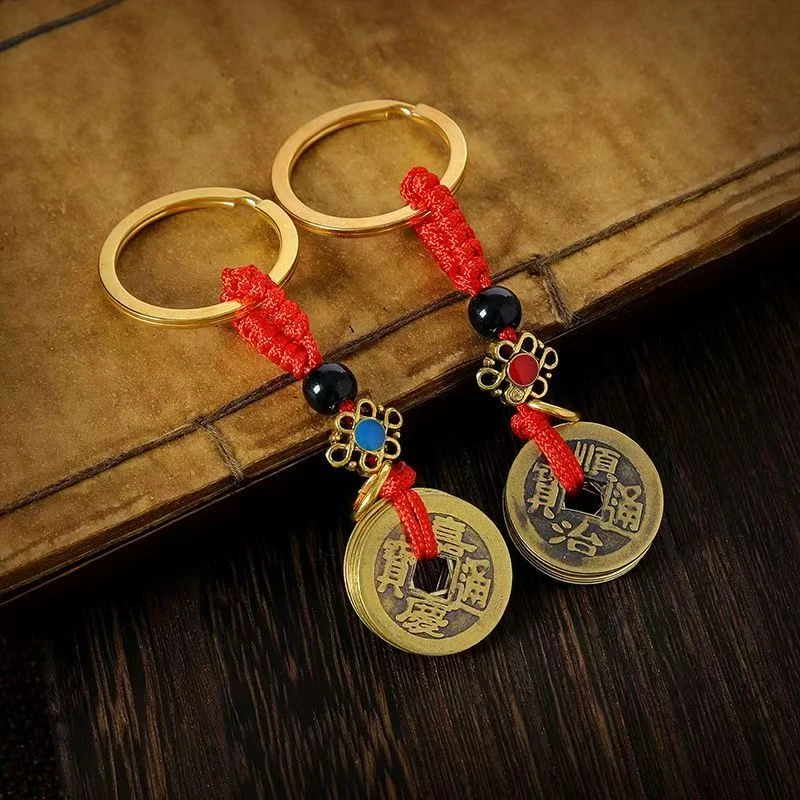 【直播间专拍】现代文创铜钱DIY钥匙扣挂件吊件