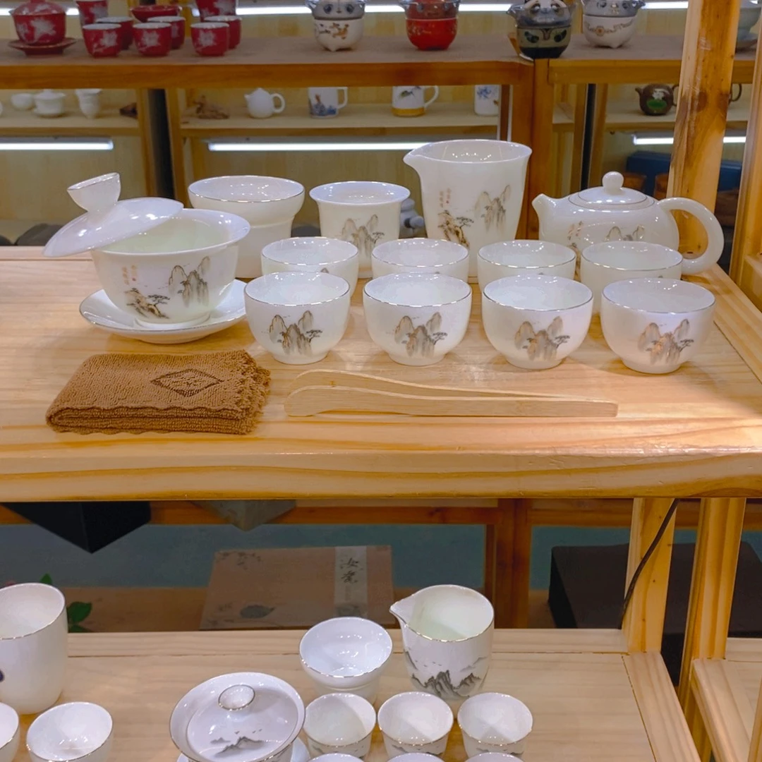 【不止】羊脂玉瓷茶具套装
