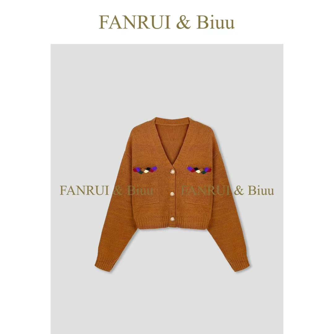 FANRUI/泛芮「贝贝biuu」羊毛减龄洋气小众高级感百搭开衫女B18504