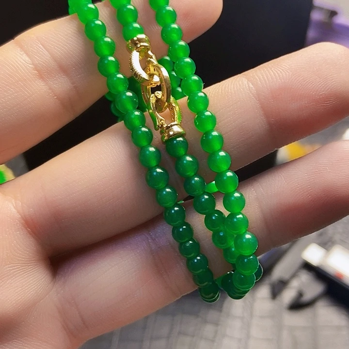 翡翠14K金镶嵌颈饰
