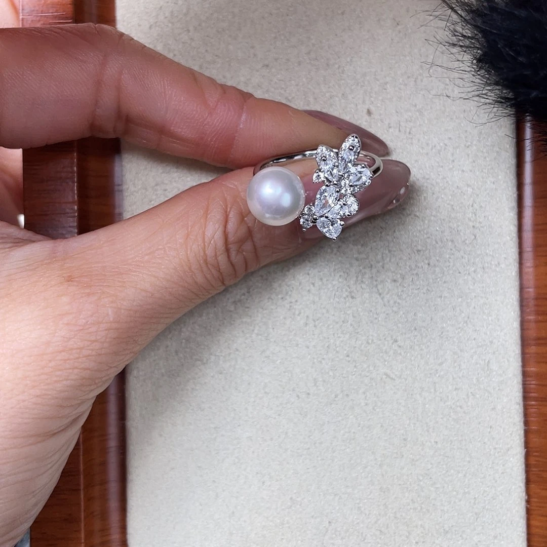 海水珍珠银S925镶嵌戒指