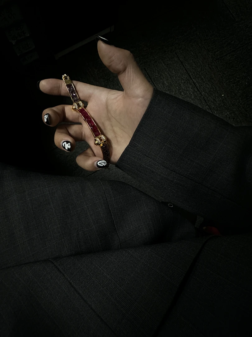 合金手链 【涅槃 泣血录 手链】黄色紫粉锆手链尚百搭复古古风