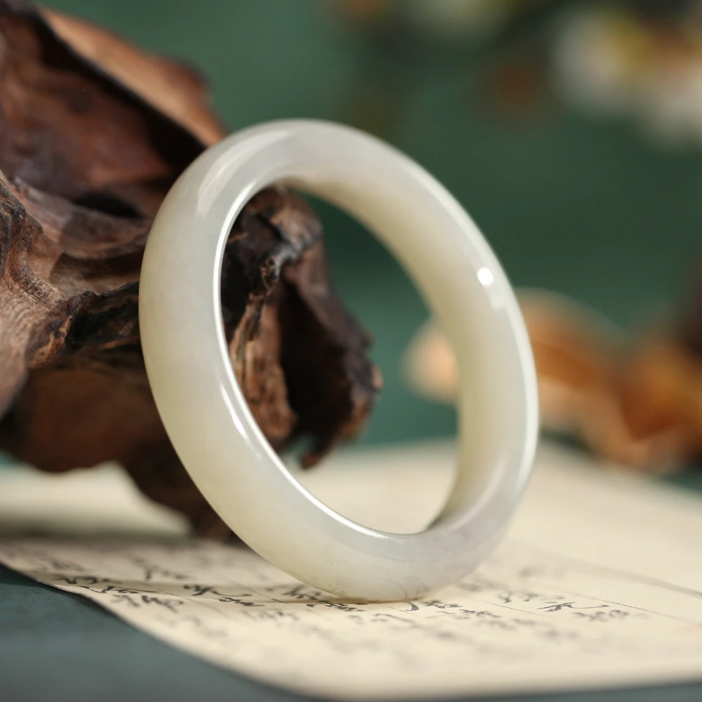 【德巧家】和田玉羊脂白冰底镯子