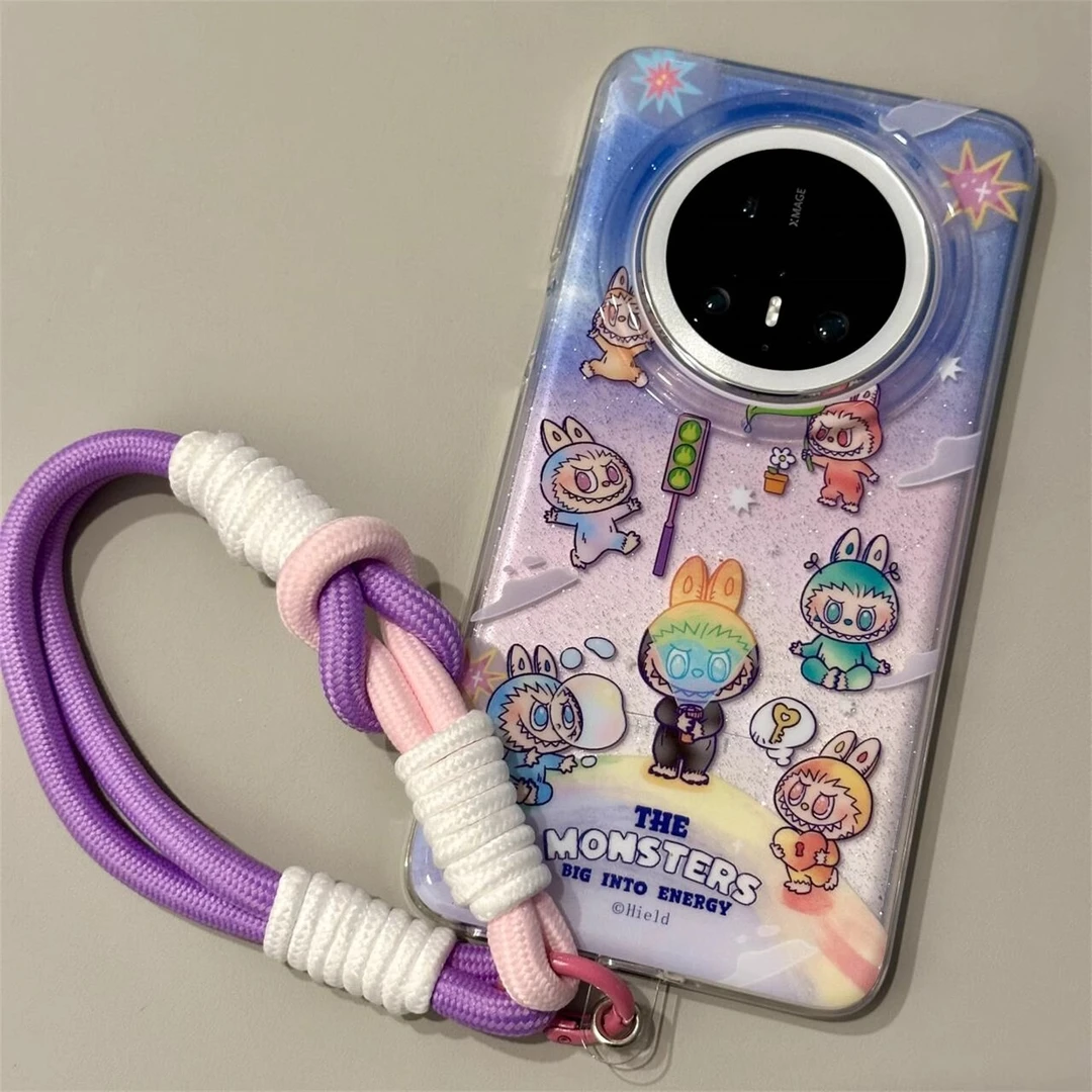 适用于华为mate70pro+手机壳p70紫色渐变彩色小怪兽mate60pro女款