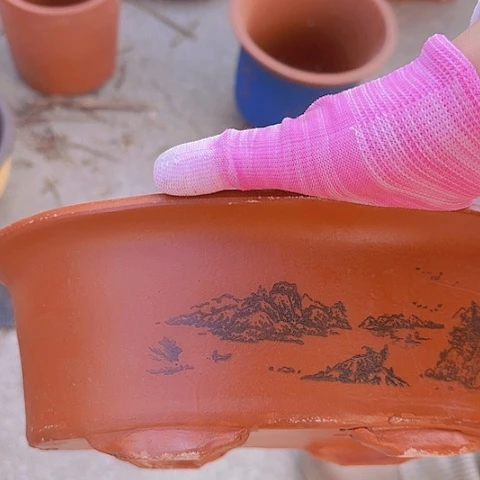 紫砂宜兴紫色39红椭圆