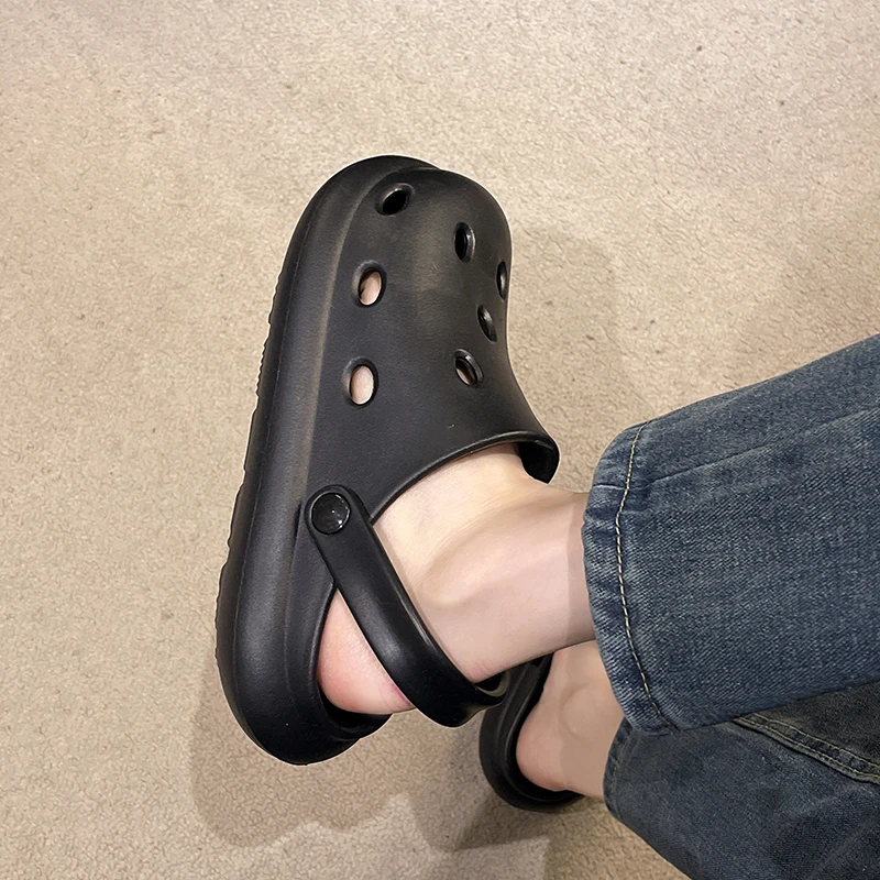 EVA包头凉拖鞋女夏季踩屎感厚底洞洞鞋室内居家防滑家用外穿拖鞋