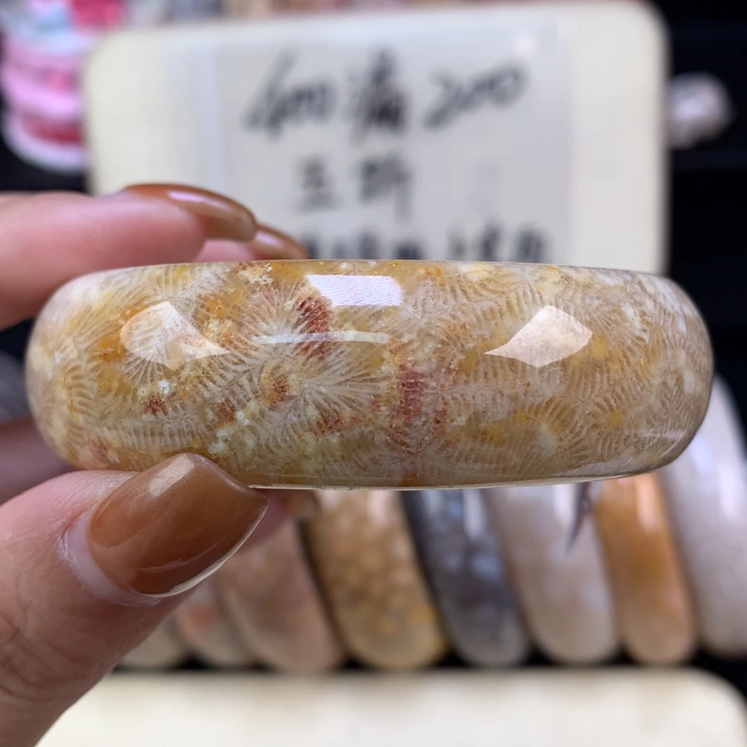 硅化珊瑚（珊瑚玉）未镶嵌颈饰五折精美手镯55.3口（23号）