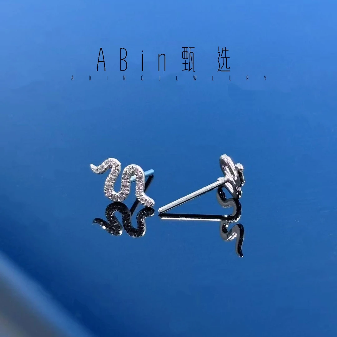 【QM珠宝】重金 蛇耳钉ZSES001715