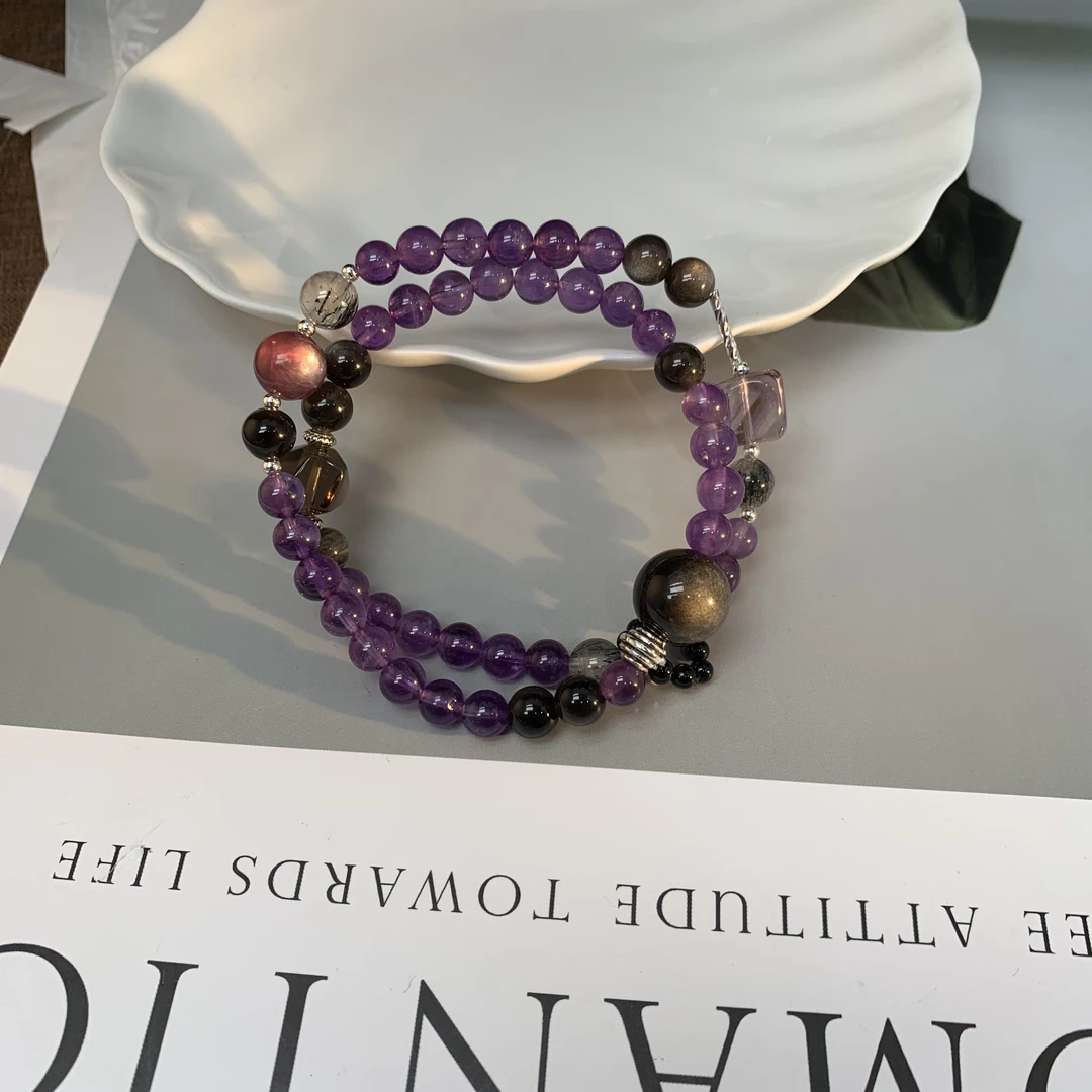 天然水晶双圈手链 多样性发其一 F285