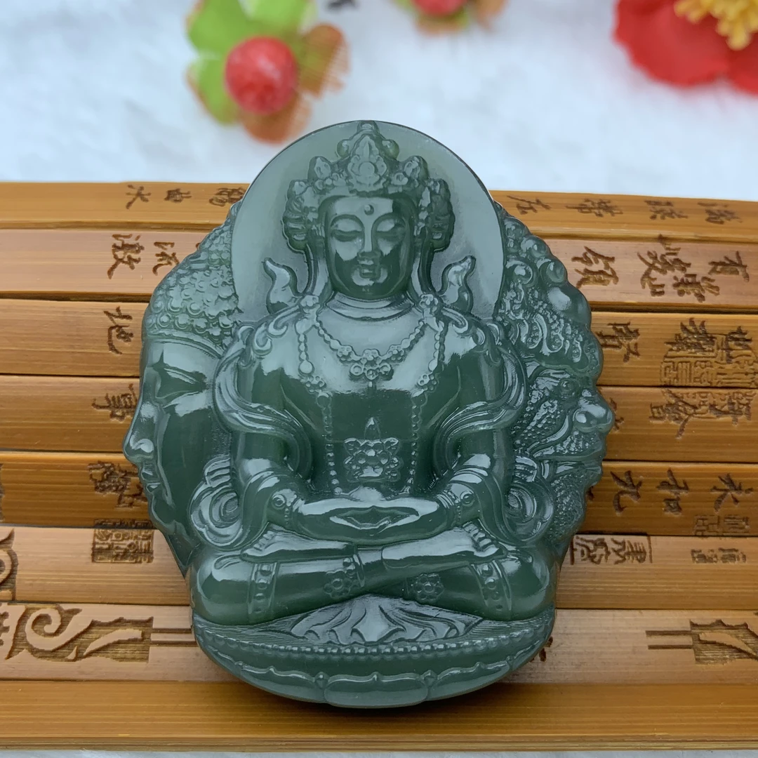 精品和田玉青海料湖水绿一念之间挂牌