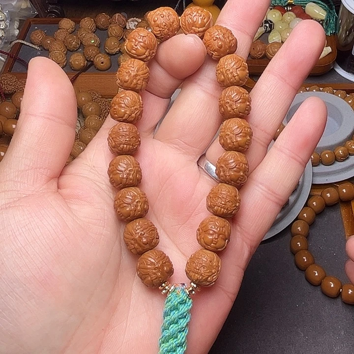 猴头核桃手串猴头雕刻精工龙炎料扎基拉姆手串单圈