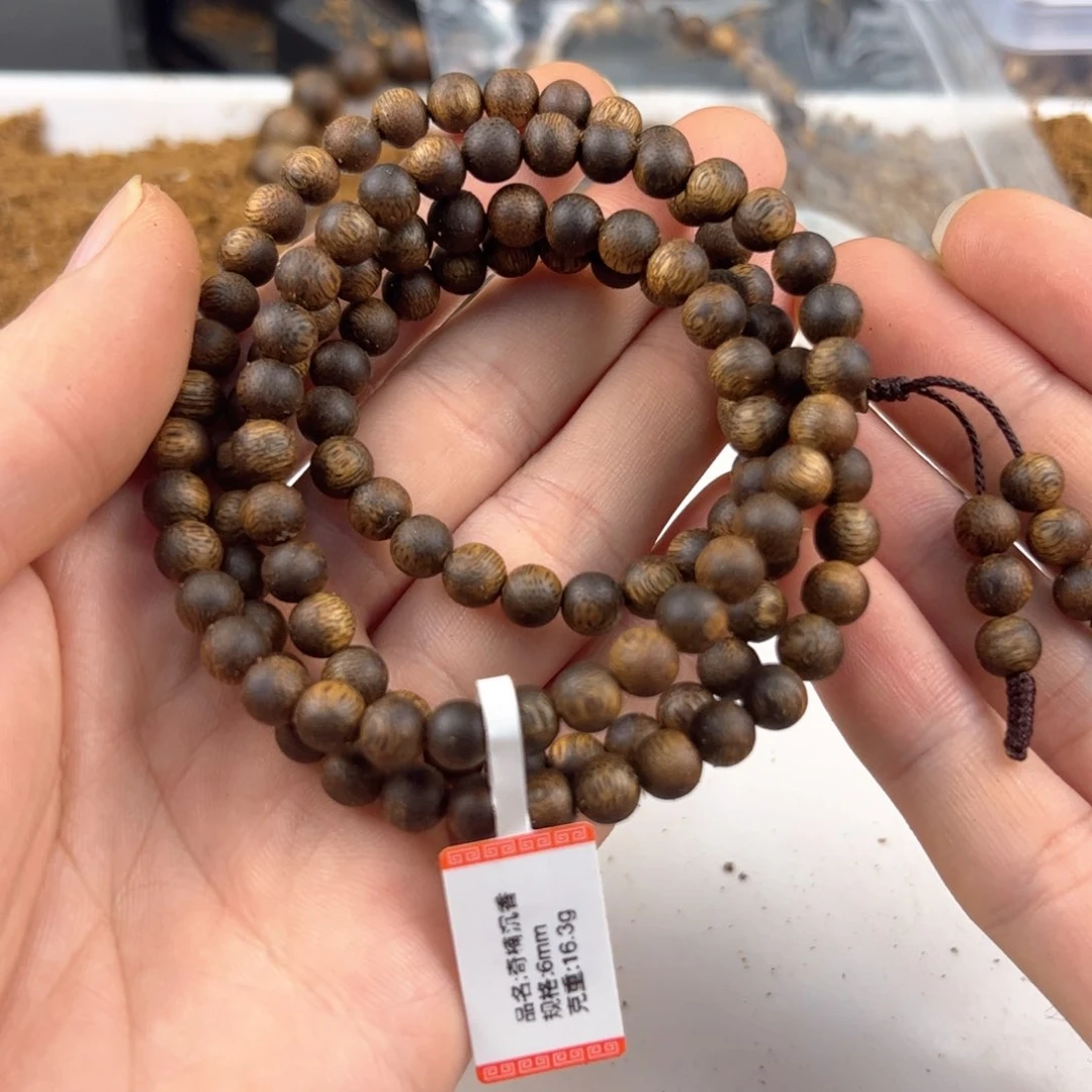 似***年手串沉香圆珠多圈6mm