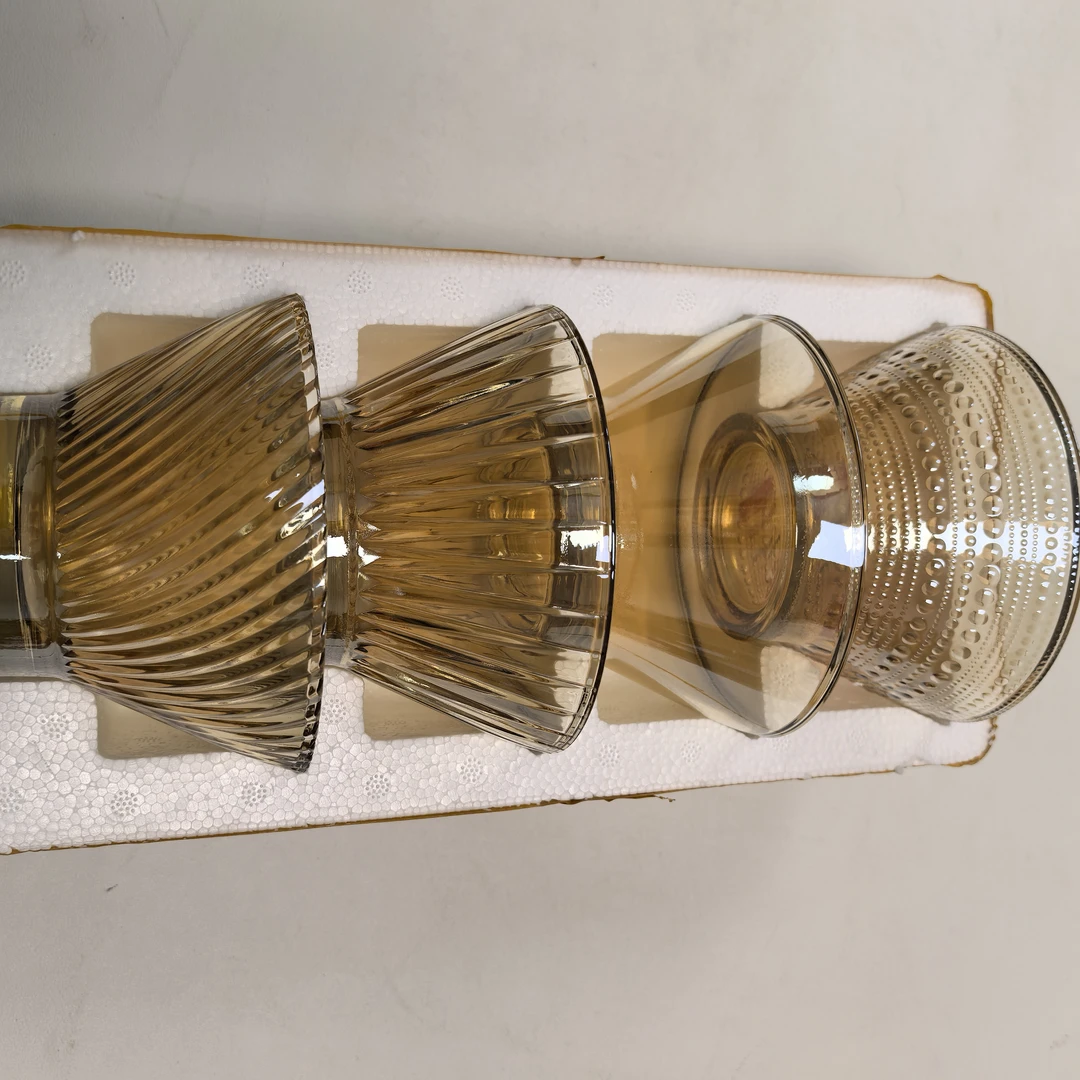 B11 琥珀色沙拉碗四个一组 日常家居百货