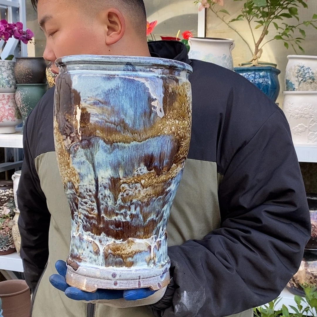 紫砂花盆口20高32福利