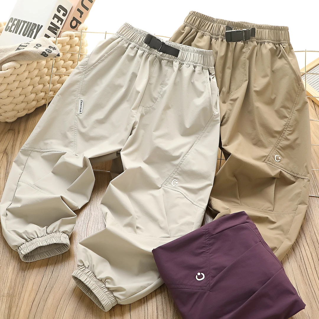 草莓香蕉【25年夏季新款】中大童男女童梭织速干长裤6355