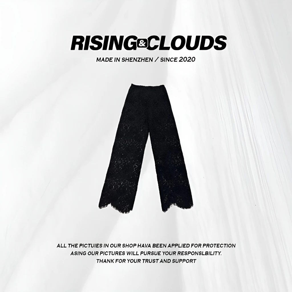 RISING&CLOUDS【小云姐】舒适欧若风休闲百搭蕾丝直筒裤020324
