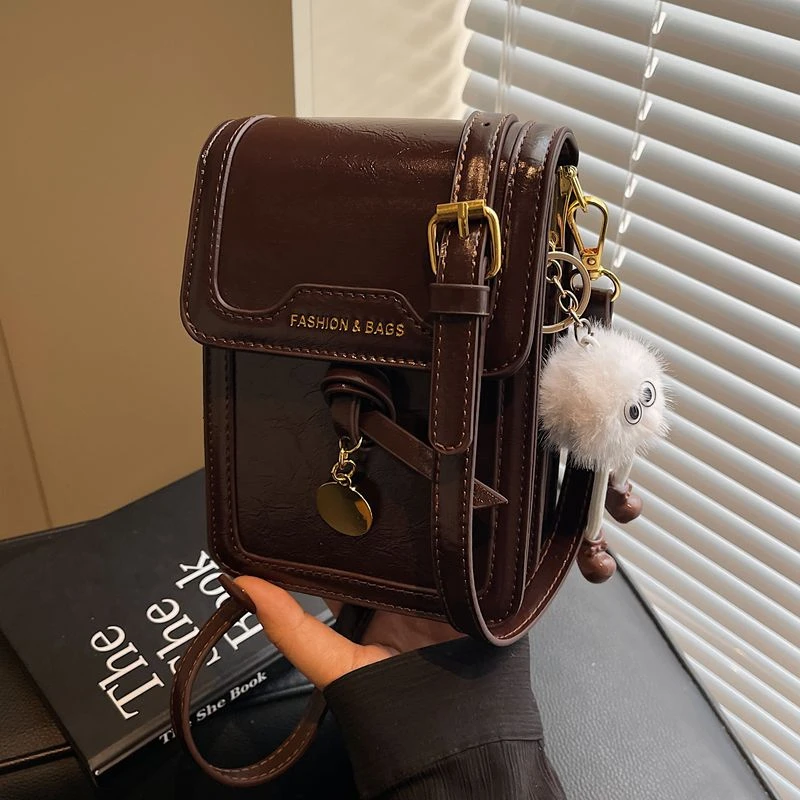 手机包女斜挎2025新款时尚小众设计单肩小方包爆款装手机的小包包