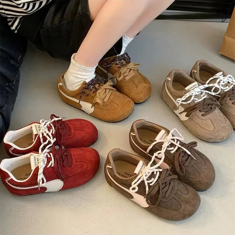 夏季新款百搭透气拼色厚底复古休闲运动德训鞋822-8