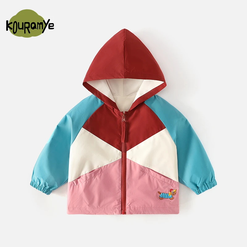 酷娃米春秋款中小童宝宝舒适百搭撞色拼休闲外套20635