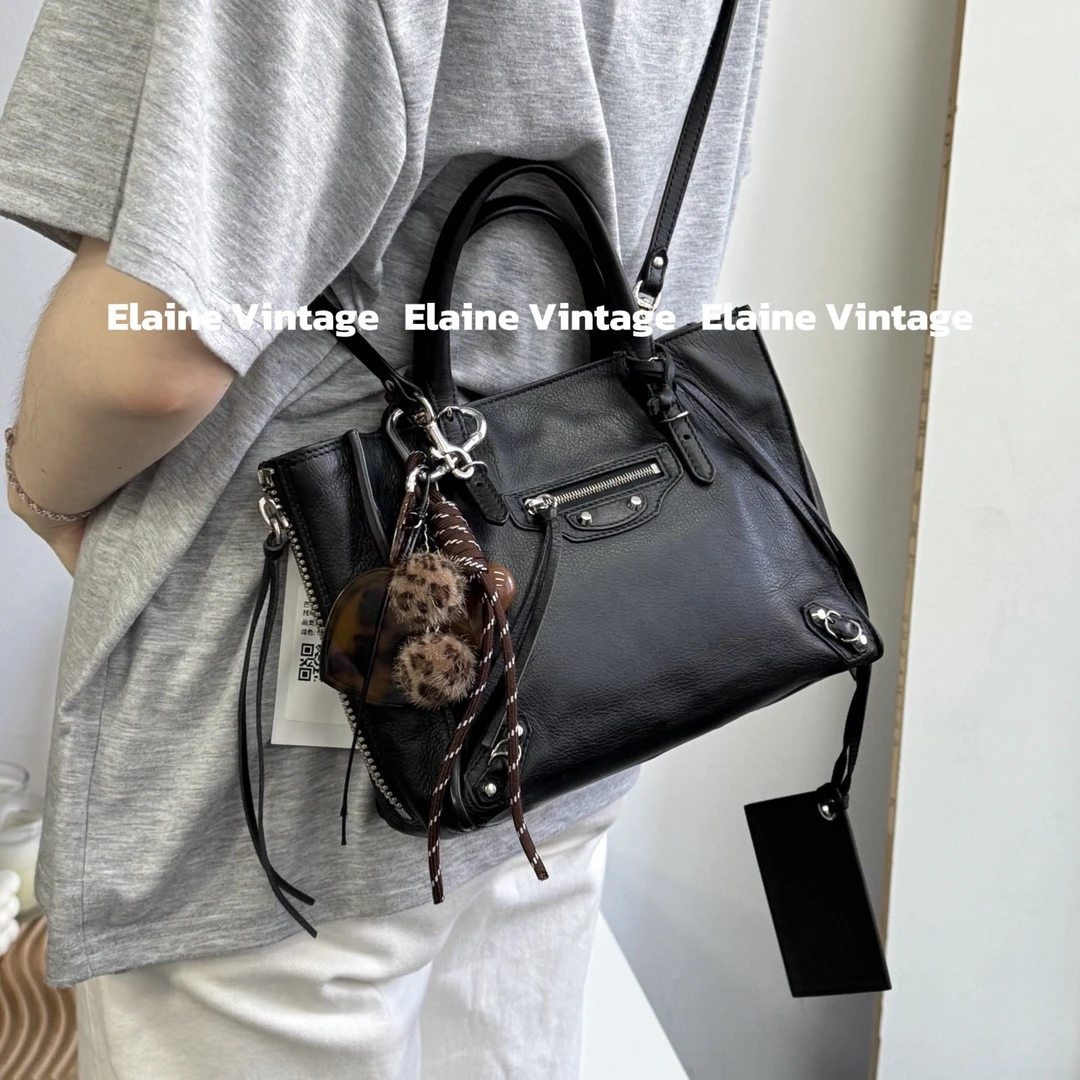 95新 Balenciaga/巴黎世家 Papier mini机车小托特（23cm）/Y708