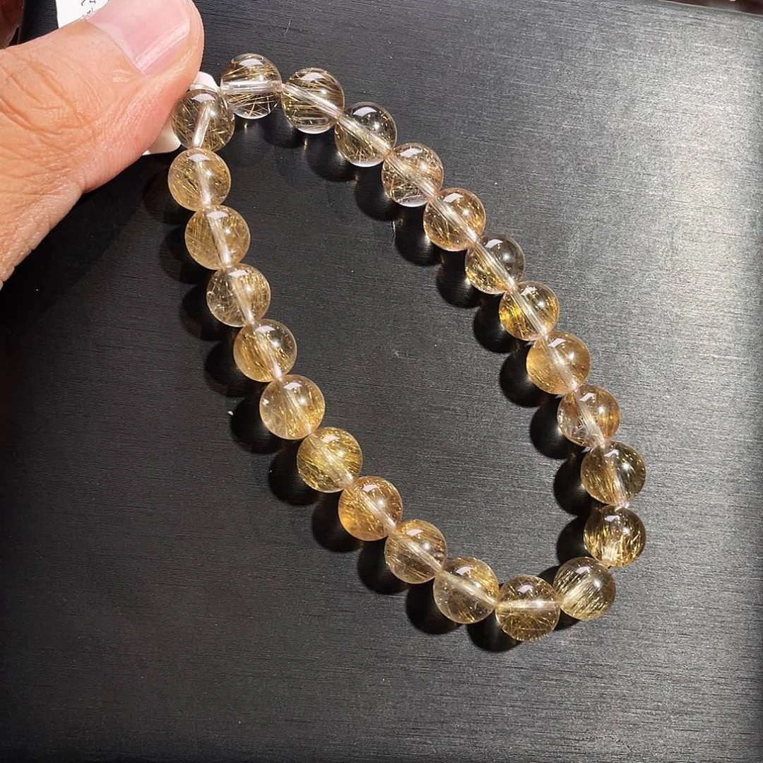 未镶嵌水晶手链老矿维纳斯顺金发8.8mm