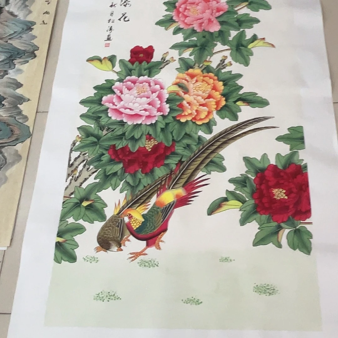国画纯手绘山水花鸟