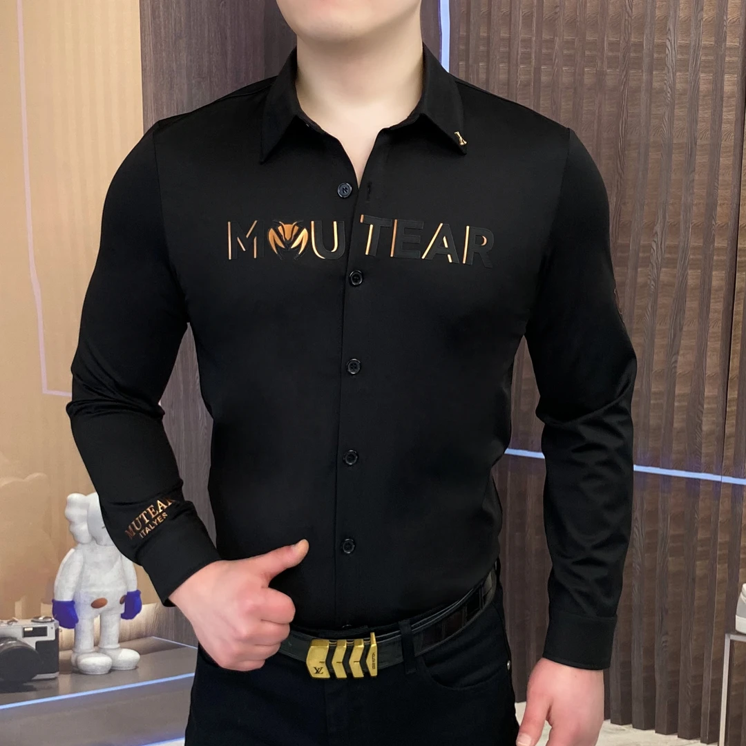 2025春双刀螳螂卫衣男士长袖时尚休闲潮流修身商务轻奢帅气弹力