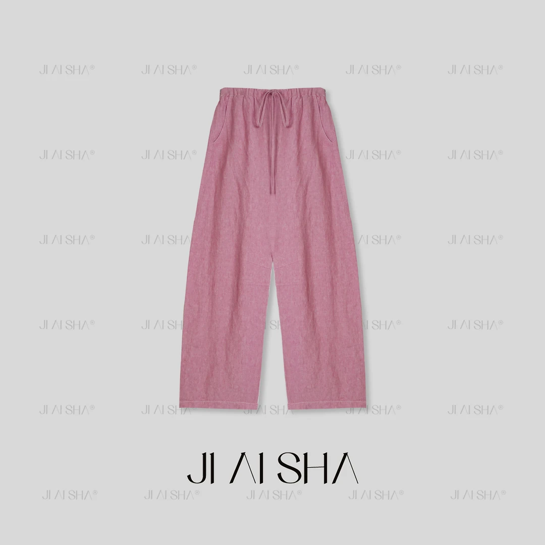 JAS 今屿新款复古设计感简约高级百搭宽松抽绳阔腿裤 JAS-LG-2610