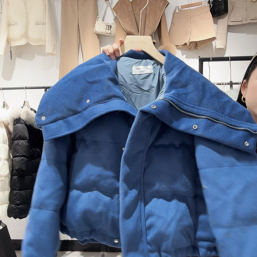 韩版翻领棉服外套女