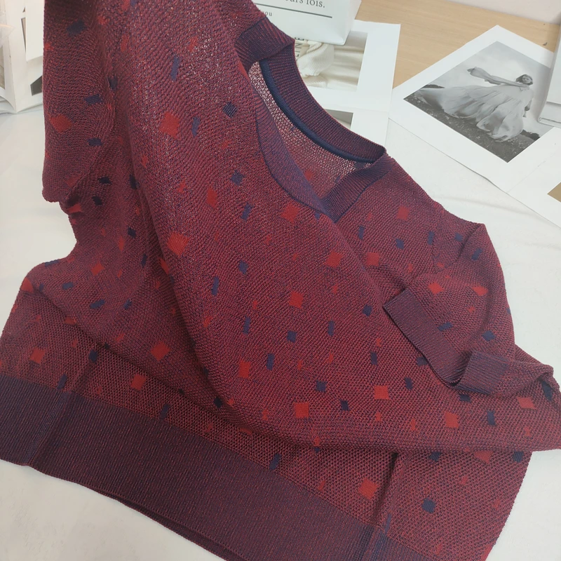 【思思精选】2025新款时尚气质百搭格纹显瘦休闲针织衫A466#