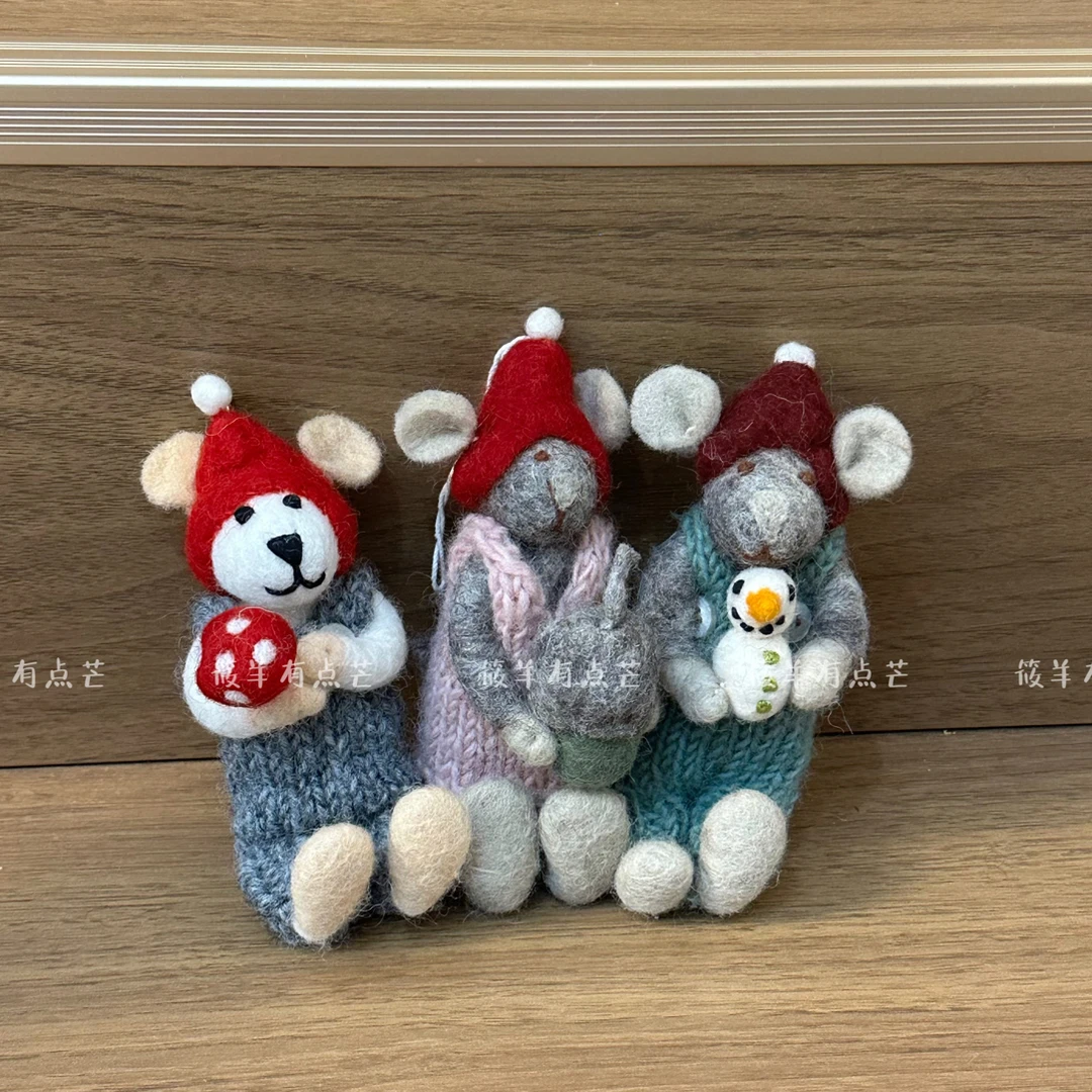 《老鼠系列》纯手工羊毛毡挂件