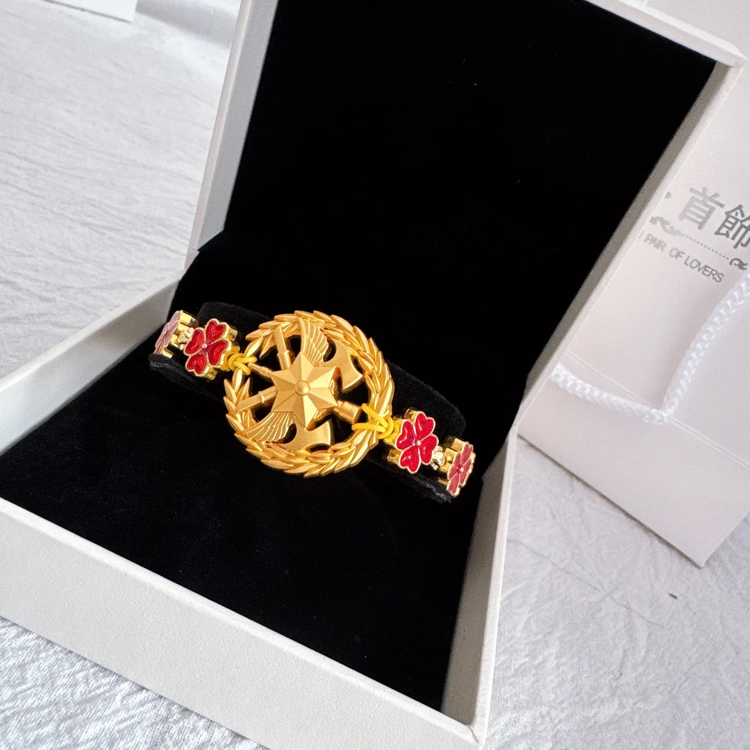 消防主题四叶幸运草编织手链送消嫂创意礼物