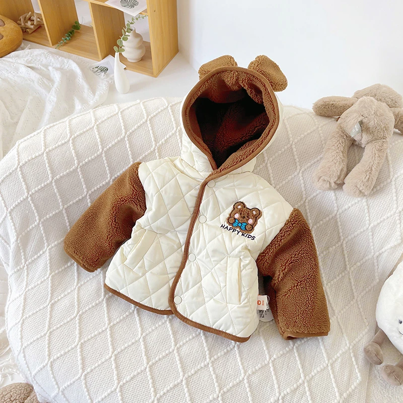 【现货】QW239661秋冬新款儿童外套男童双面穿连帽棉袄