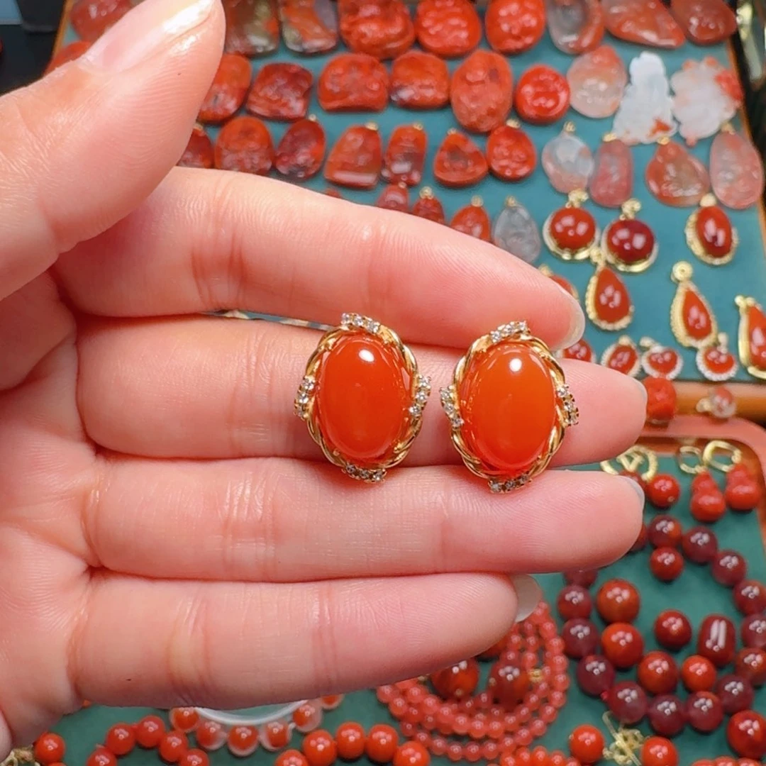 南红玛瑙南红 银S925镶嵌