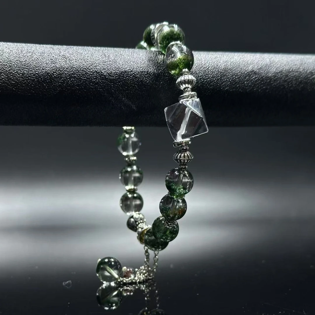 非金属玻璃手链 ZZ039  绿色SJ圆珠单圈手链