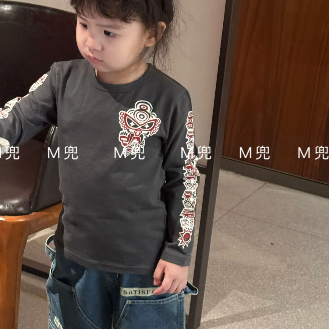 2025新款 潮牌 奶嘴中古好朋友星星图腾长袖T恤 奶嘴上衣