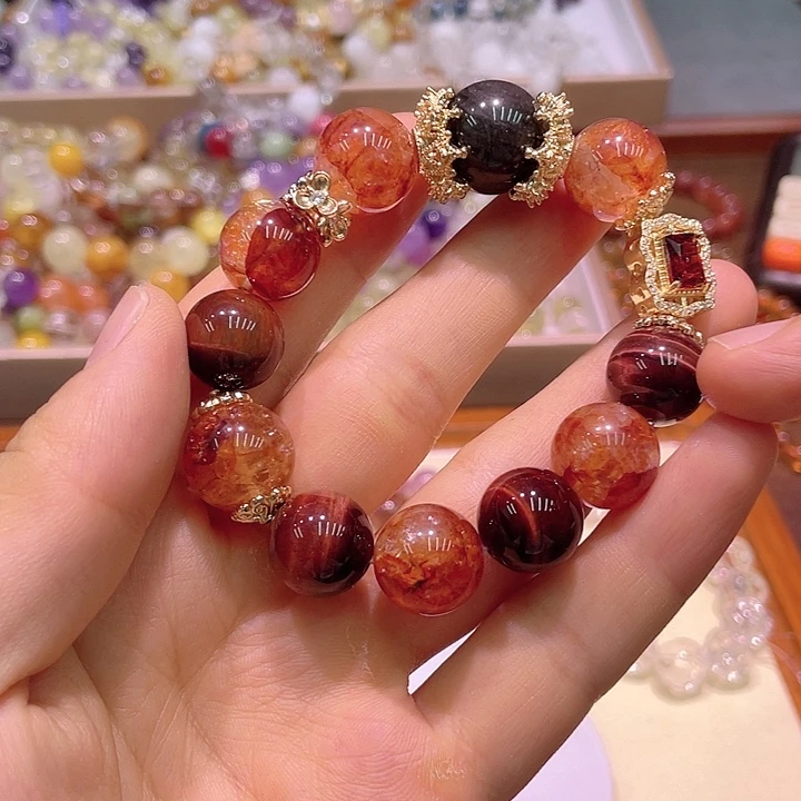 未镶嵌手链水晶浇花多宝