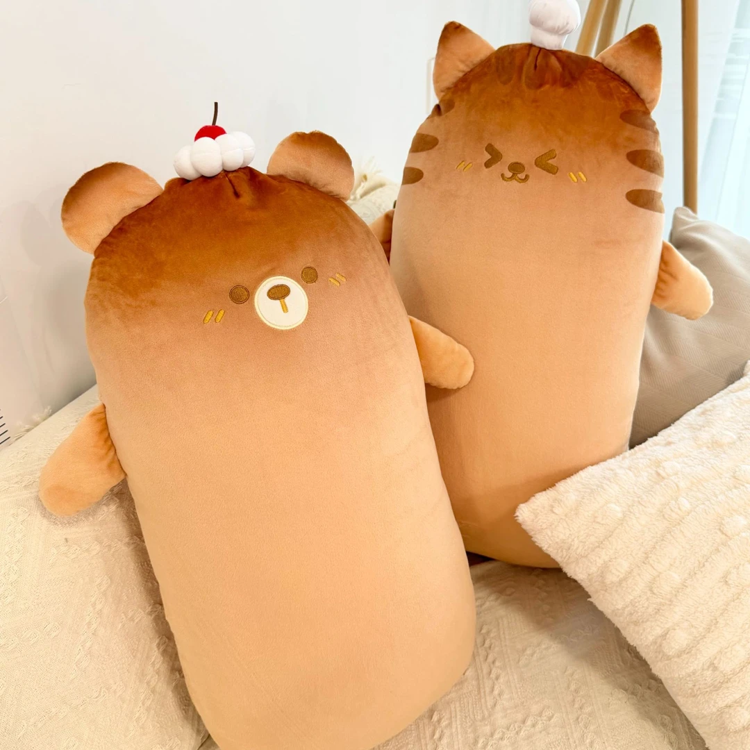 烤焦猫咪抱枕熊熊枕头毛绒公仔睡觉床上玩偶长条抱枕布娃娃