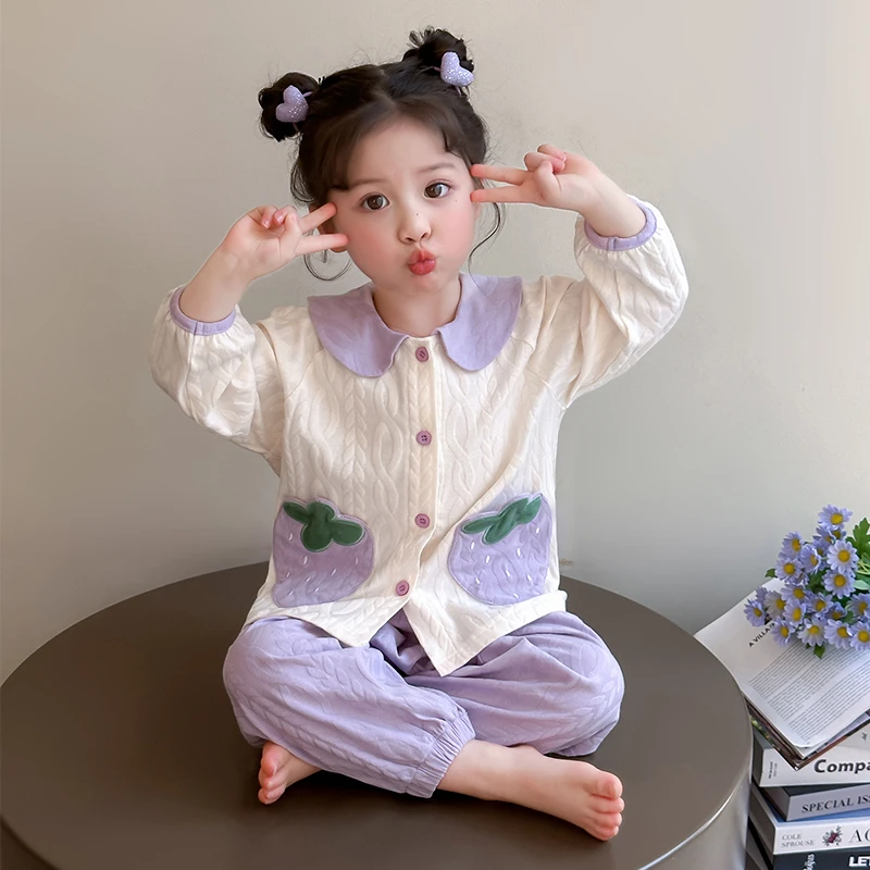 女童居家睡衣春秋儿童女孩韩系长袖家居服公主宝宝空调服薄款夏季
