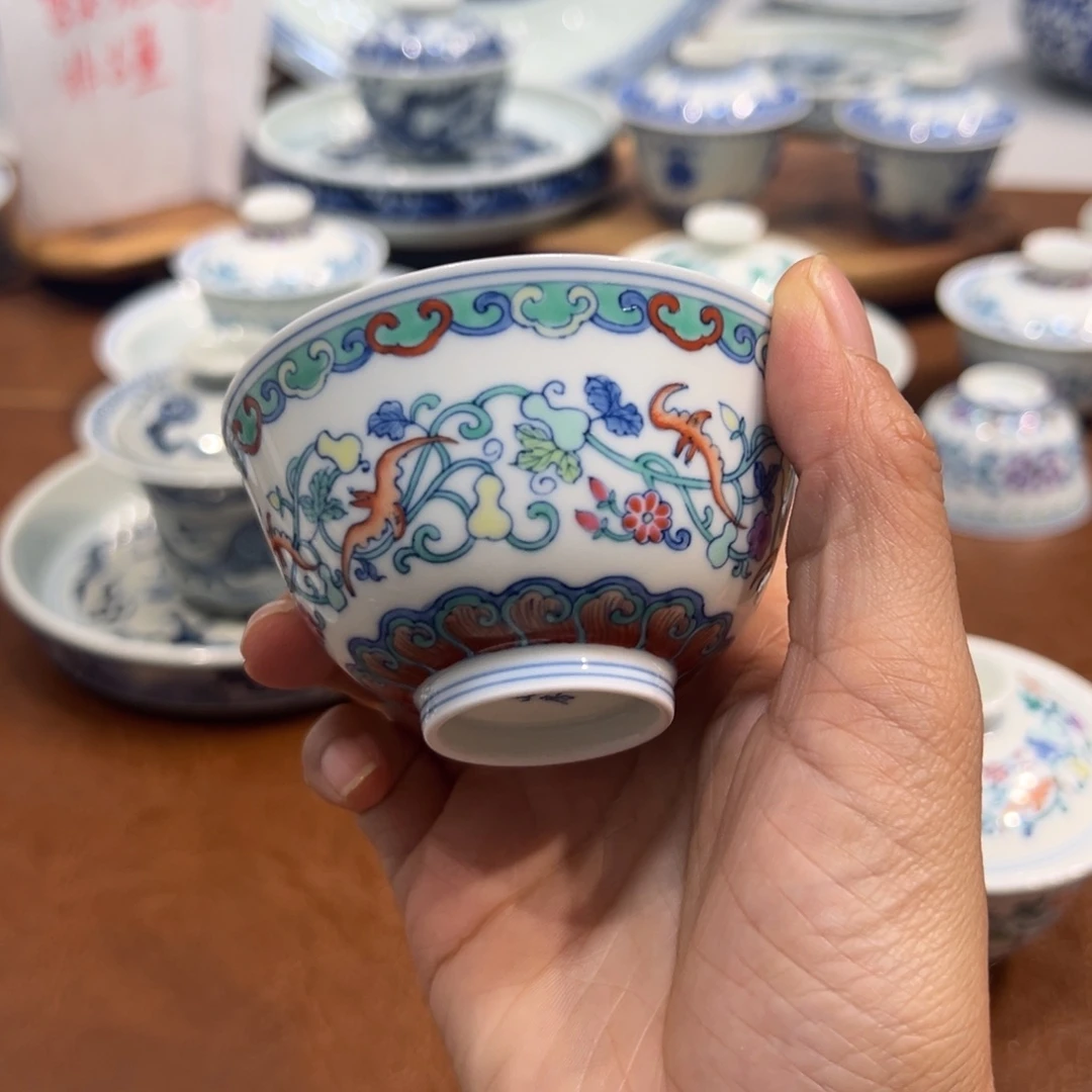 杯子斗彩福禄主人杯纯手工