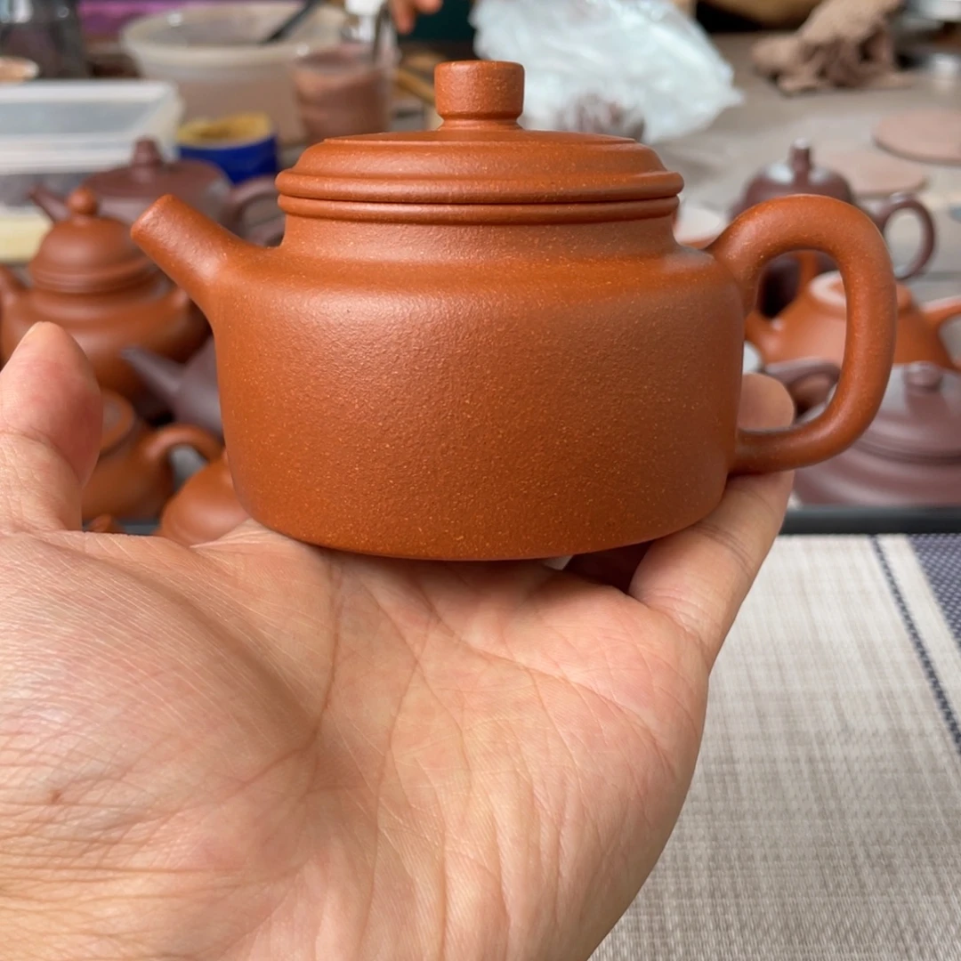 茶壶紫砂半手工红降坡德钟壶190cc