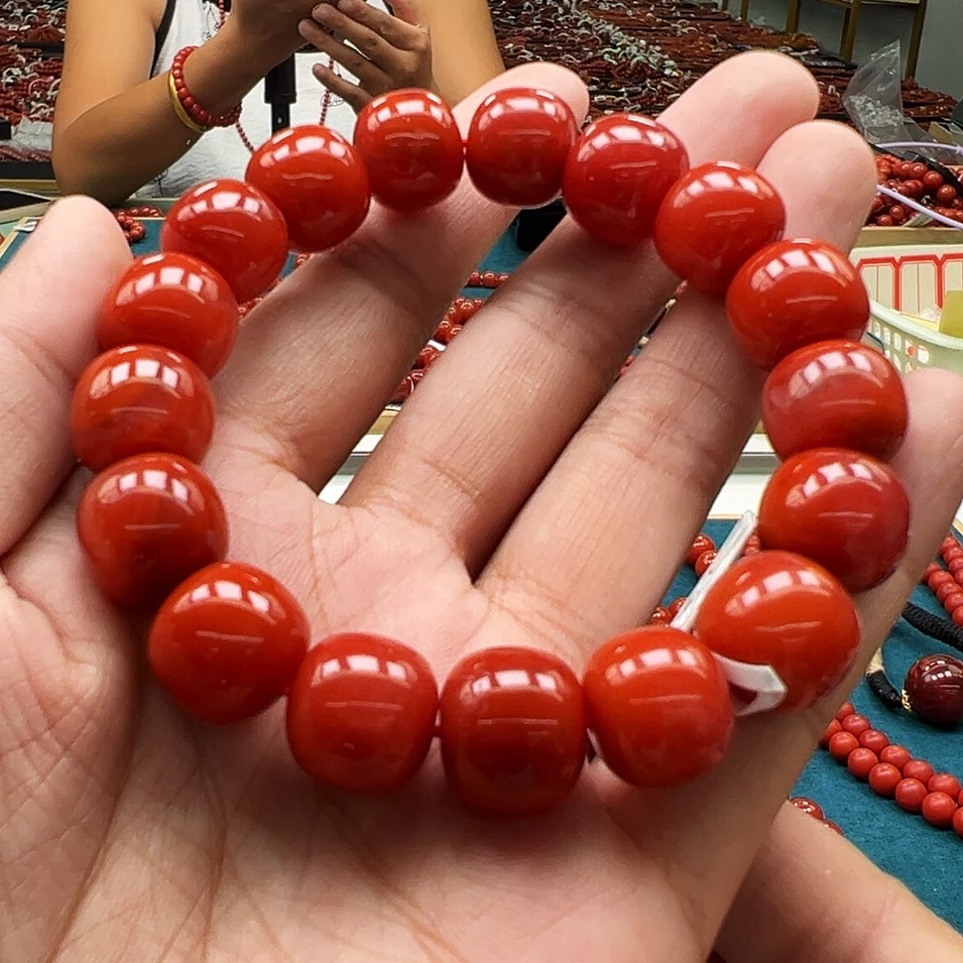 潇***洒未镶嵌手串南红玛瑙瓦西南红13