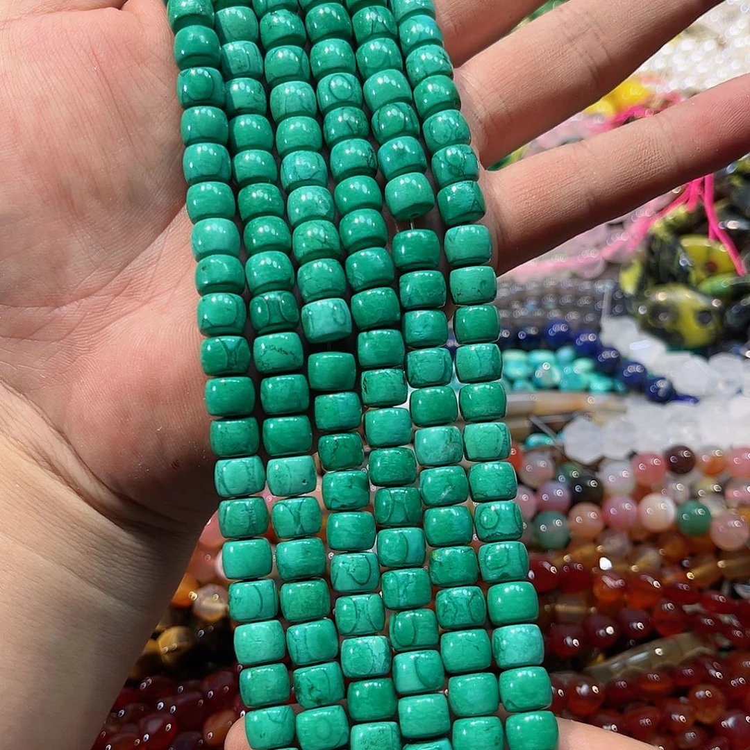 玛瑙/玉髓合金珠宝半成品绿松老型一条8mm